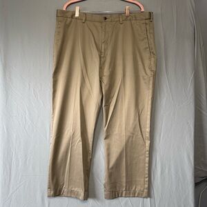 Haggar Mens Chino Pants Size 38 Tan Cotton Straight Leg Office Career Formal